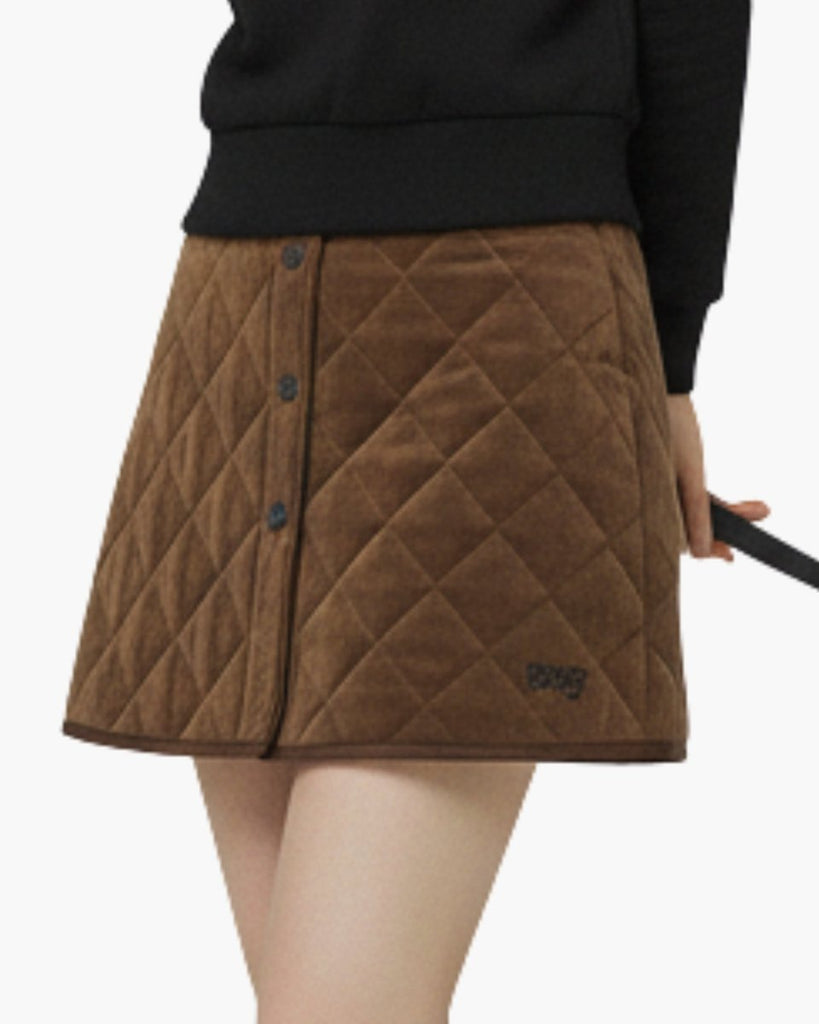 ゴルフウェア スカート レディース キルティングデザイン 秋冬 裏起毛