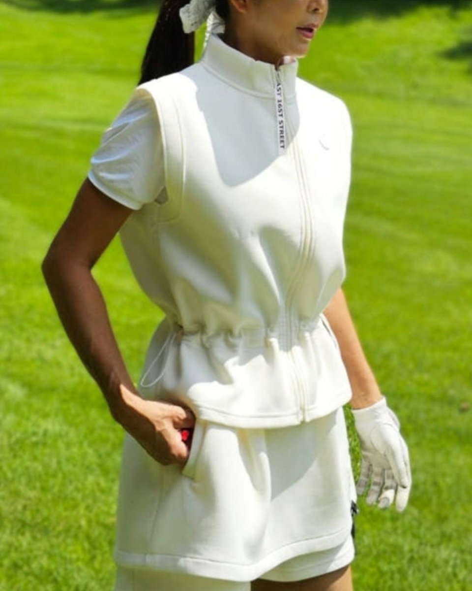 ウエストドローストリングジップゴルフベスト　CH843 - Chamule