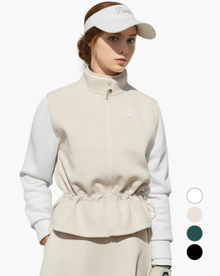 ウエストドローストリングジップゴルフベスト　CH843 - Chamule