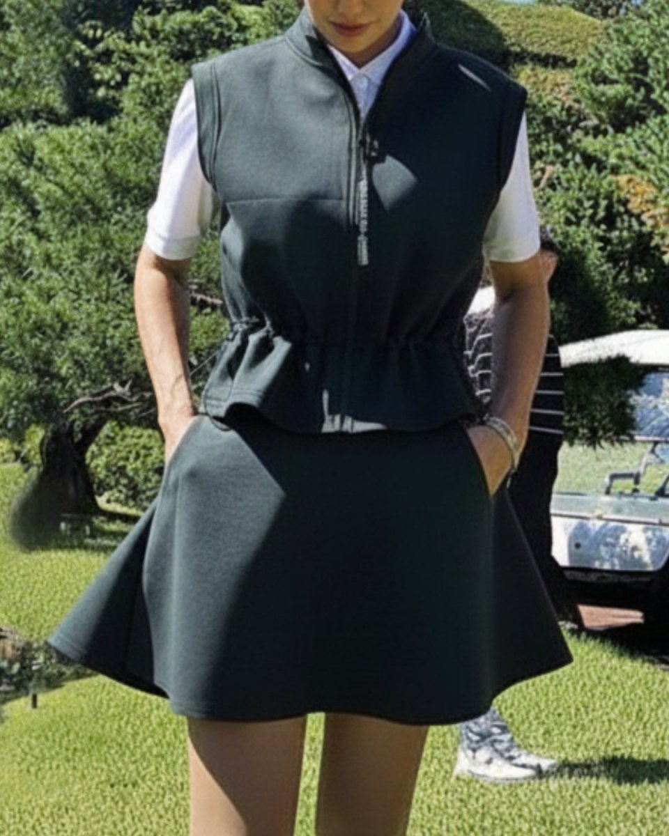 ウエストドローストリングジップゴルフベスト　CH843 - Chamule