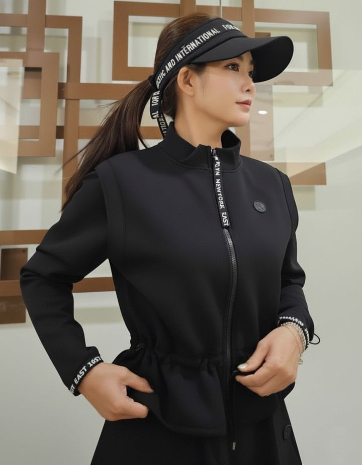 ウエストドローストリングジップゴルフベスト　CH843 - Chamule