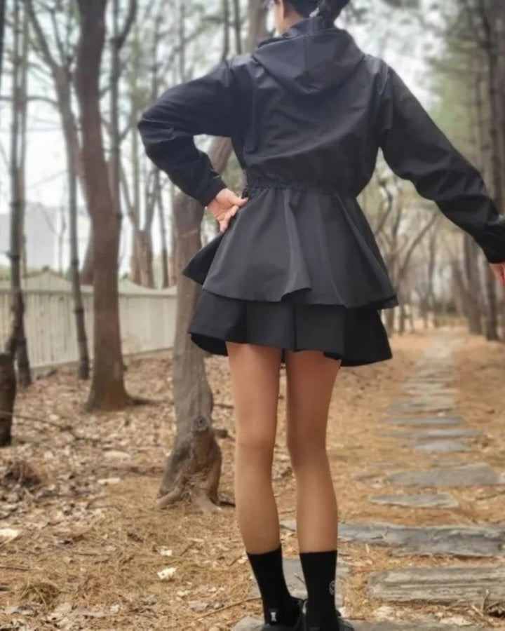 レタリングドローストリングウインドブレーカーゴルフジャケット　CH844 - Chamule