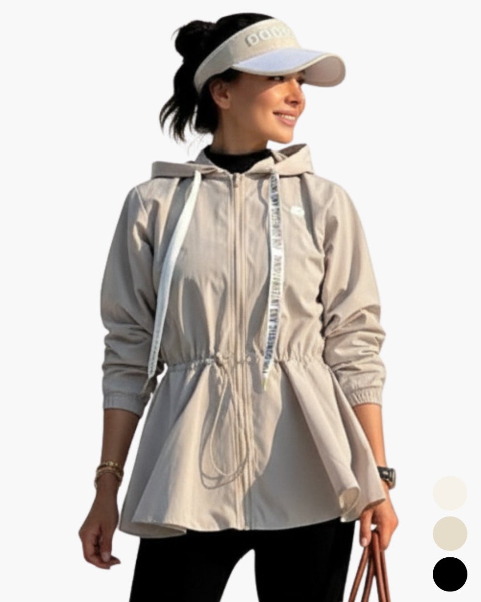 レタリングドローストリングウインドブレーカーゴルフジャケット　CH844 - Chamule