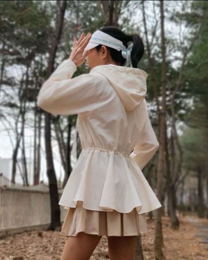 レタリングドローストリングウインドブレーカーゴルフジャケット　CH844 - Chamule