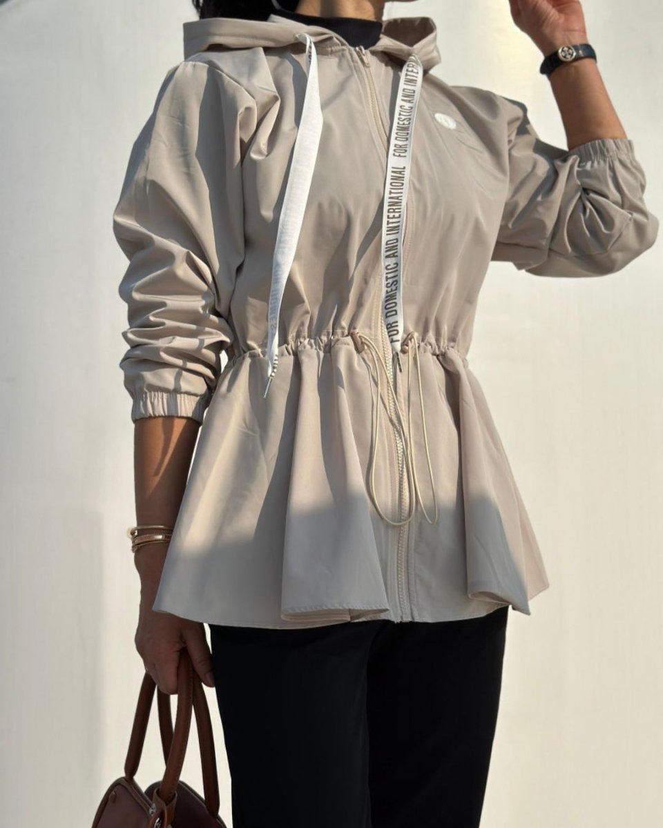 レタリングドローストリングウインドブレーカーゴルフジャケット　CH844 - Chamule