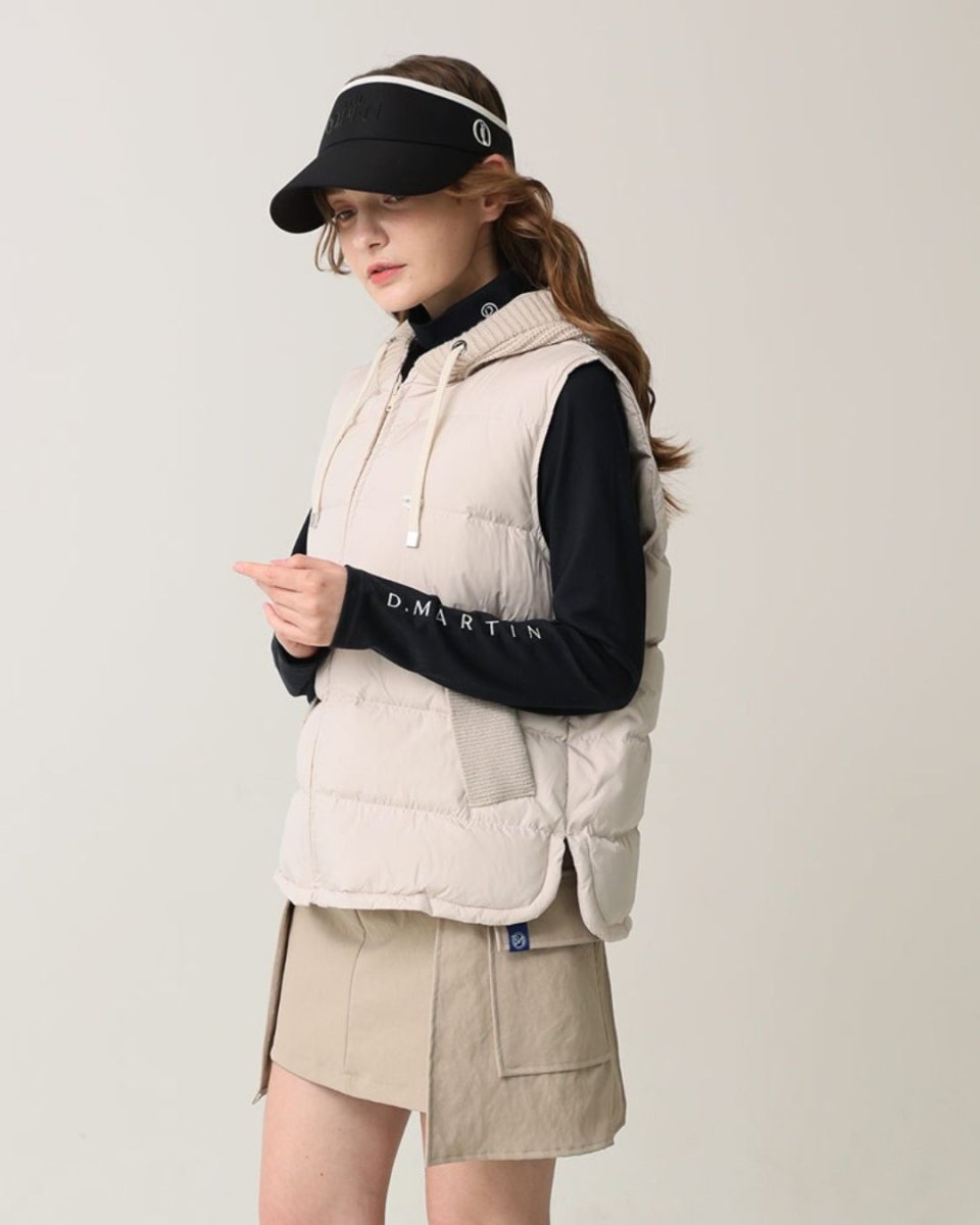 ニットフード付きダウンベスト　CH845 - Chamule