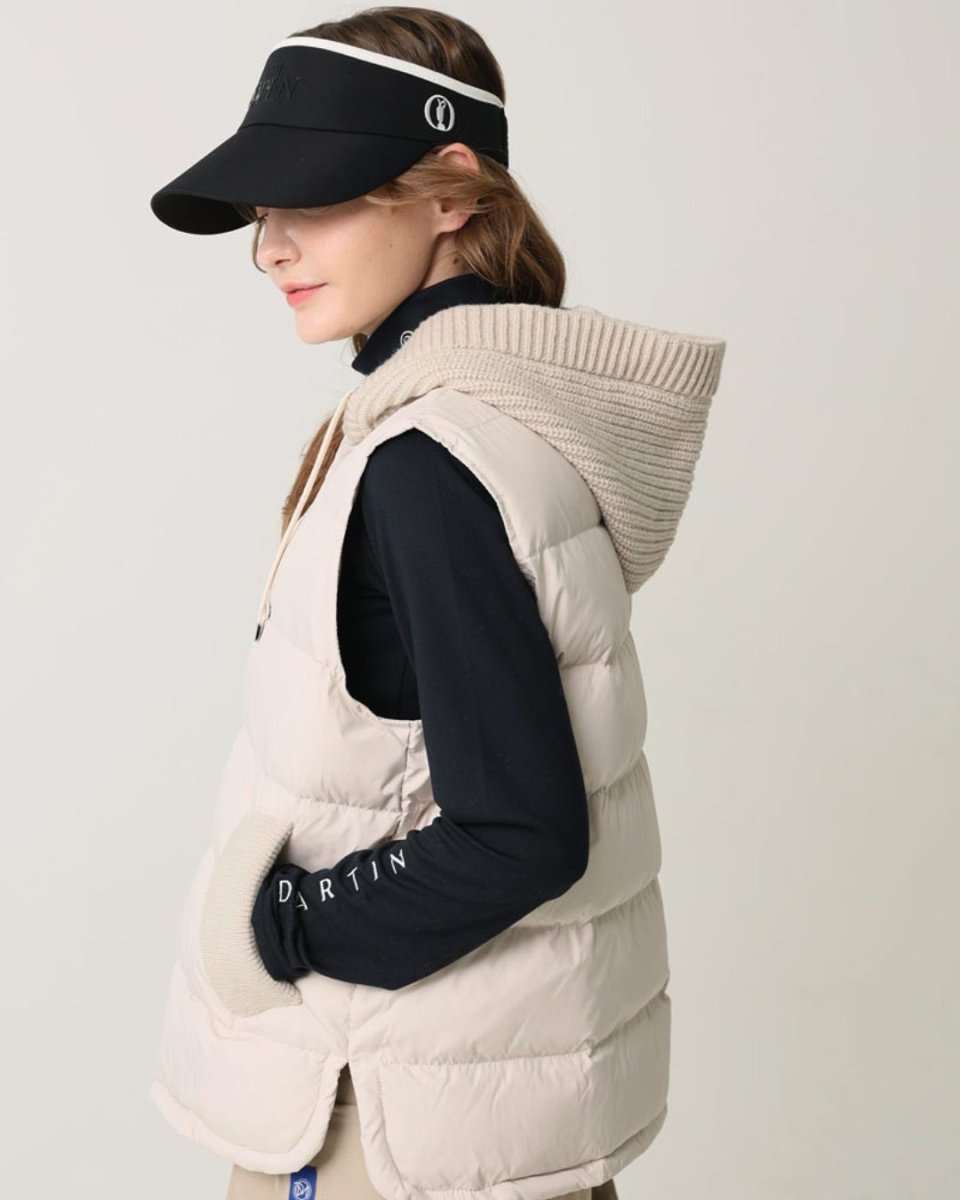 ニットフード付きダウンベスト　CH845 - Chamule