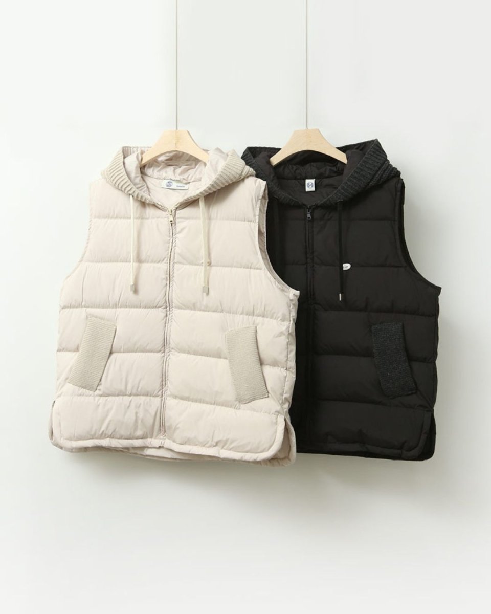 ニットフード付きダウンベスト　CH845 - Chamule