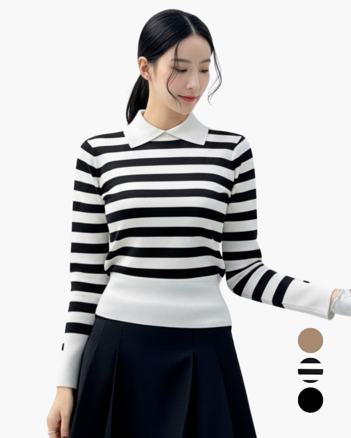 襟付きデザインニット長袖　CH852 - Chamule