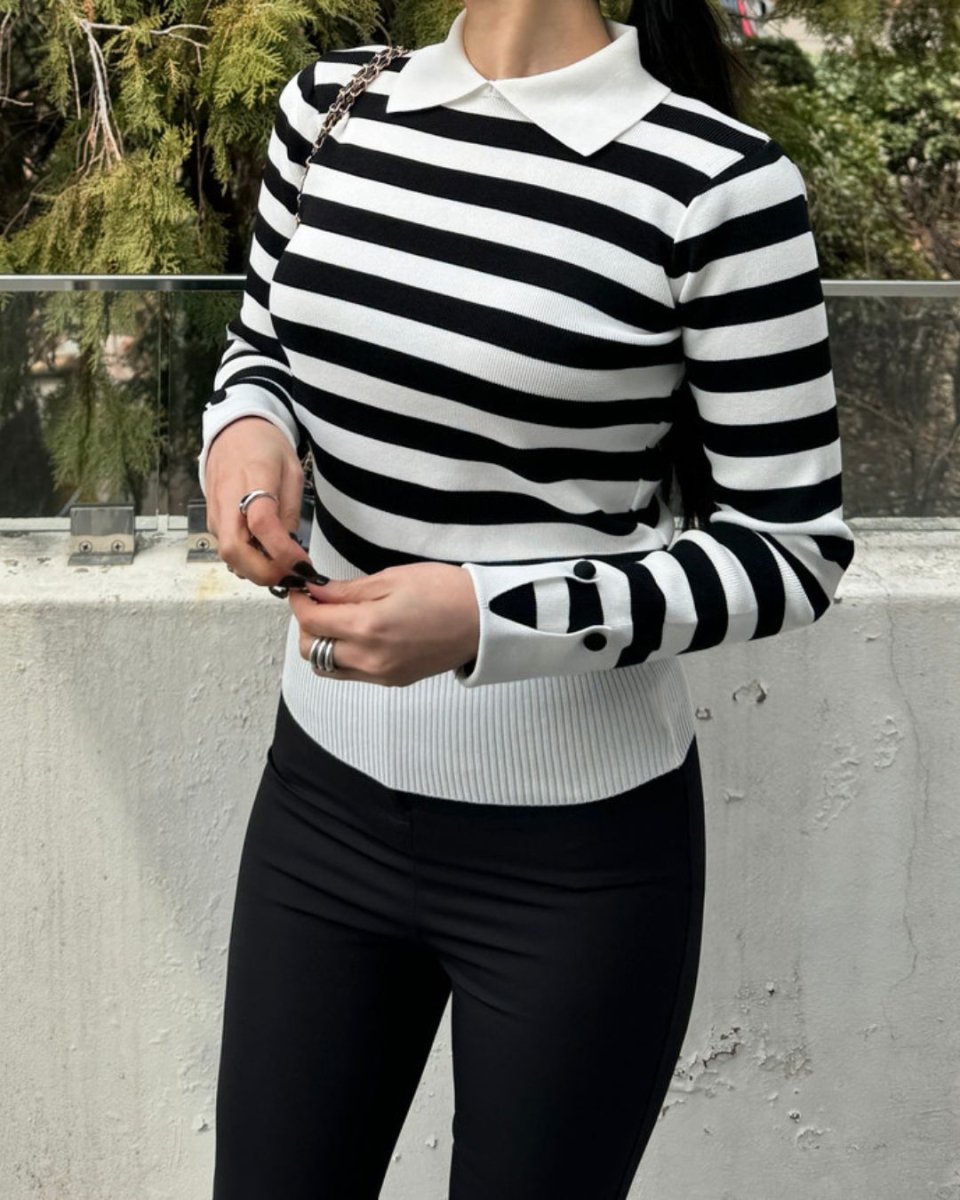 襟付きデザインニット長袖　CH852 - Chamule