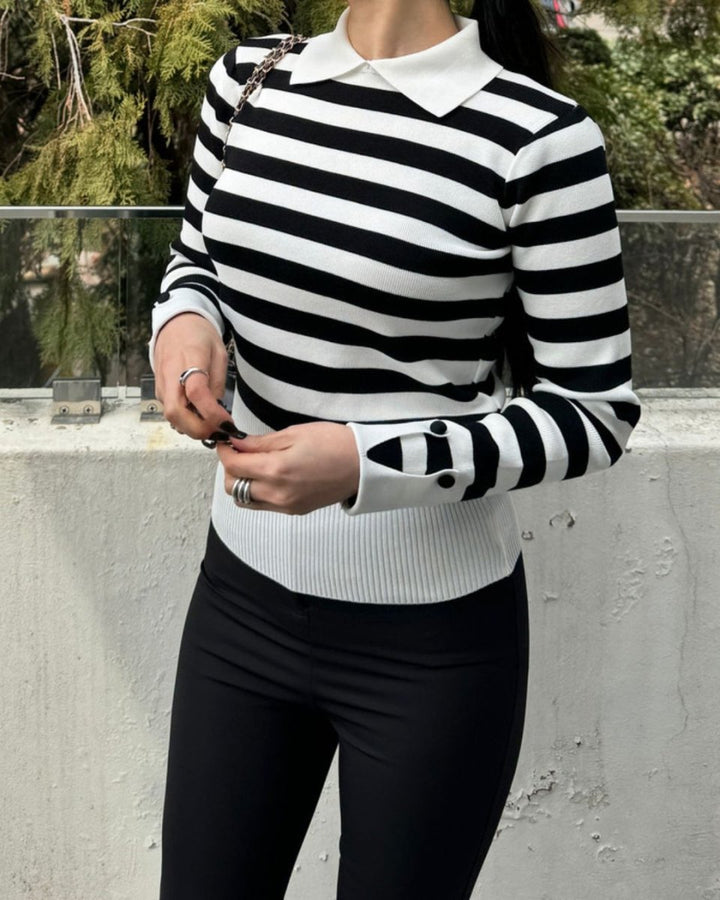 襟付きデザインニット長袖　CH852 - Chamule