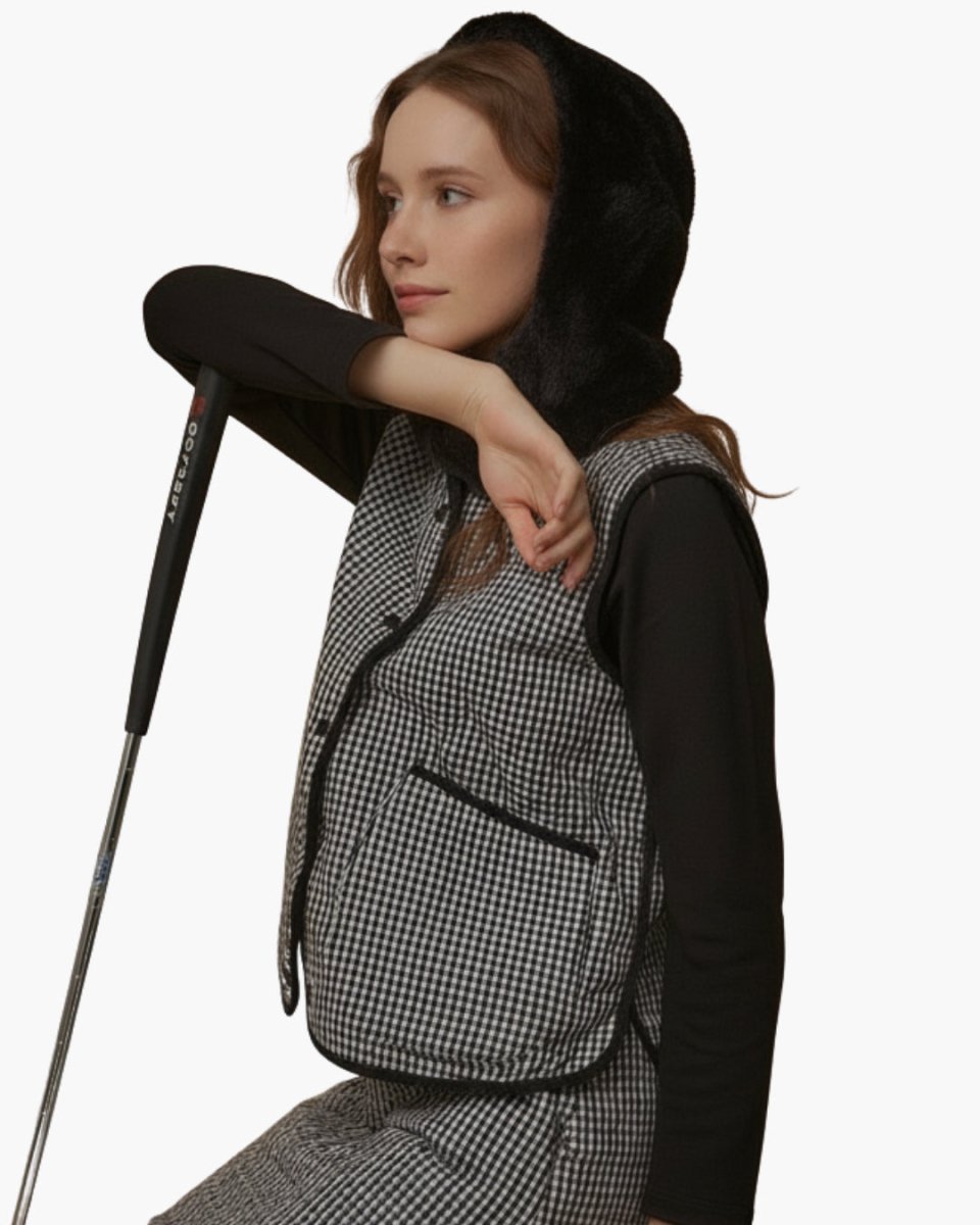 ギンガムチェック　キルティングベスト　セットアップ【上下別売り】　CH855 - Chamule