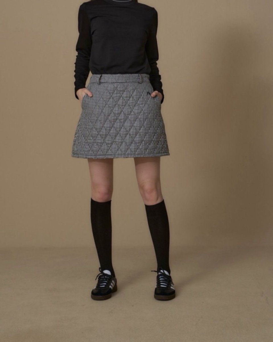 ギンガムチェック　キルティングスカート　セットアップ【上下別売り】　CH856 - Chamule