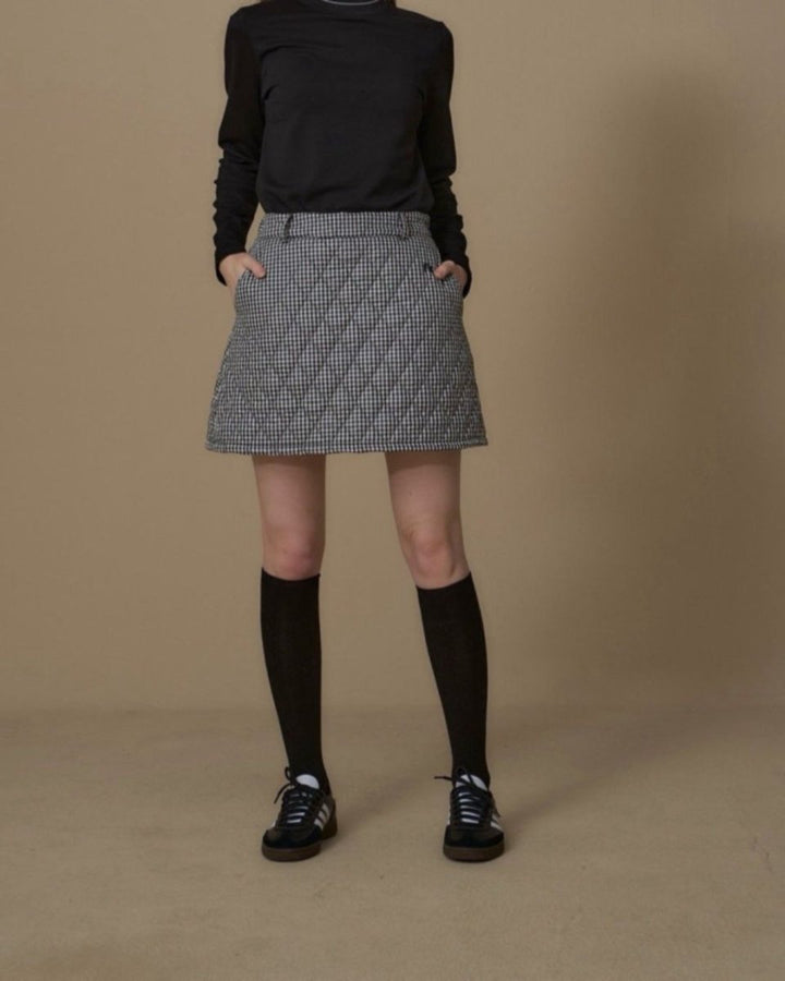 ギンガムチェック　キルティングスカート　セットアップ【上下別売り】　CH856 - Chamule