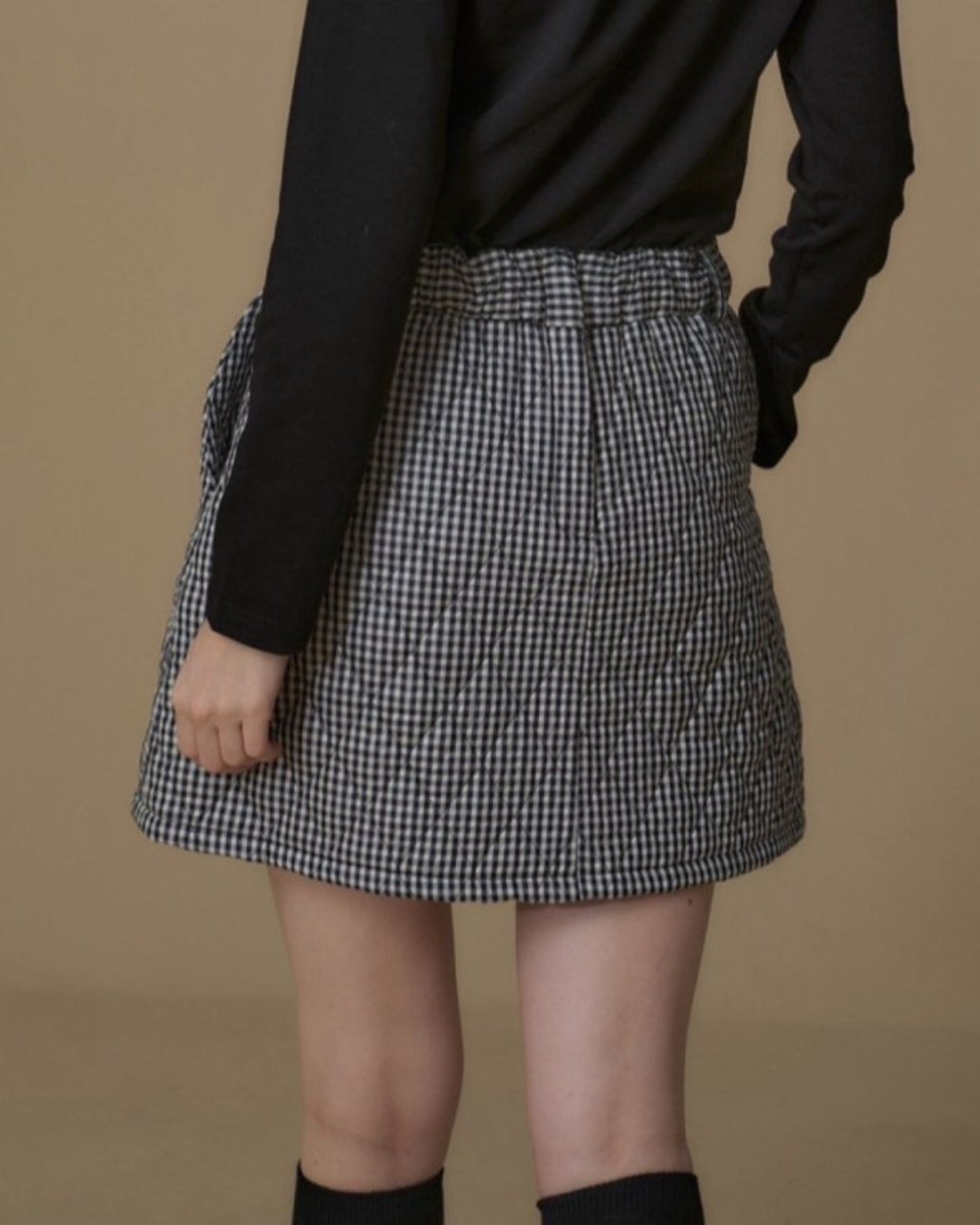 ギンガムチェック　キルティングスカート　セットアップ【上下別売り】　CH856 - Chamule