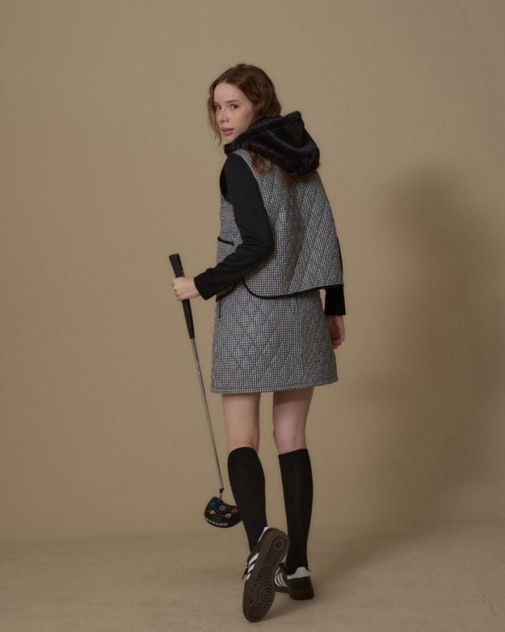 ギンガムチェック　キルティングスカート　セットアップ【上下別売り】　CH856 - Chamule