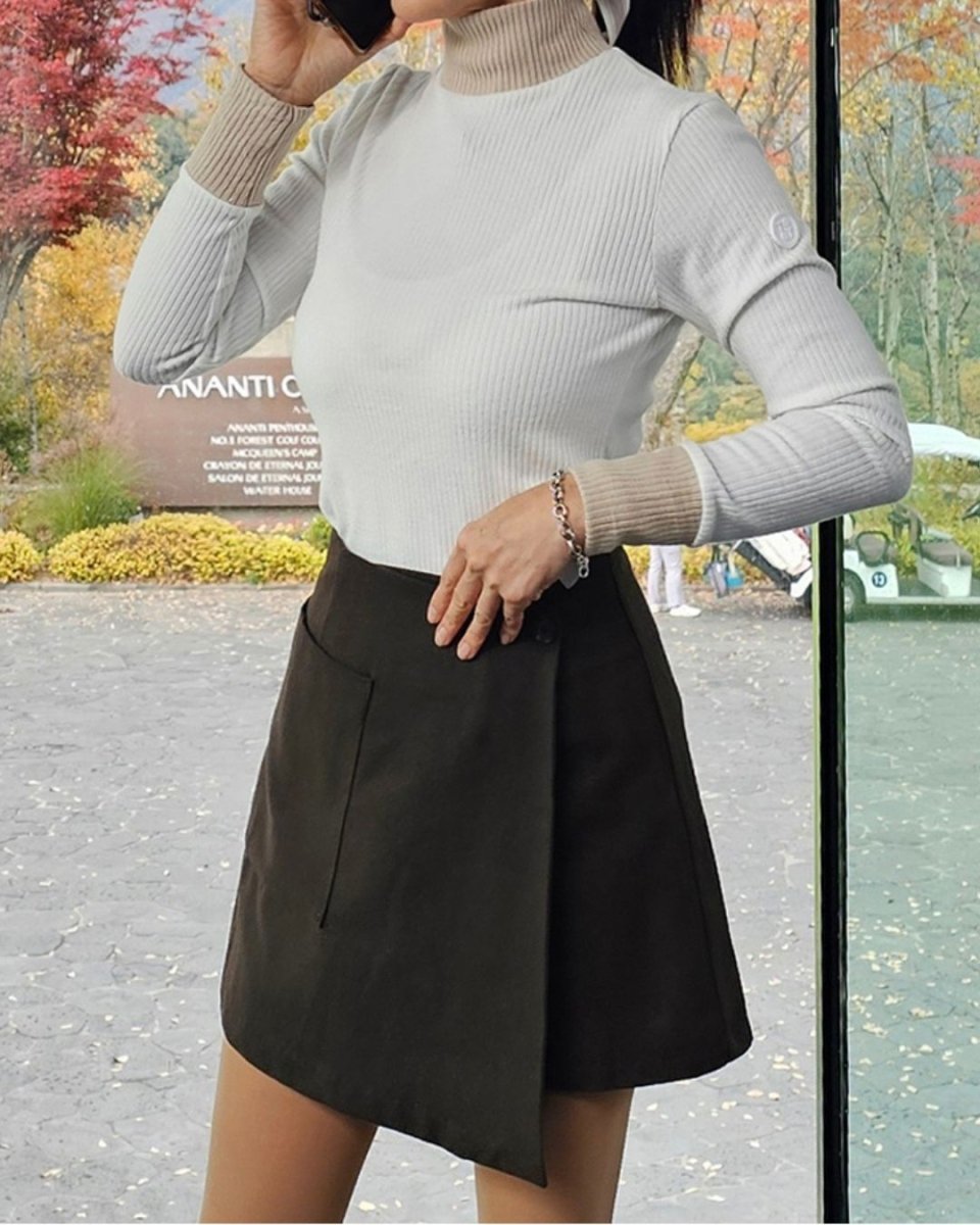 裏起毛 バイカラータートルネック　CH858 - Chamule