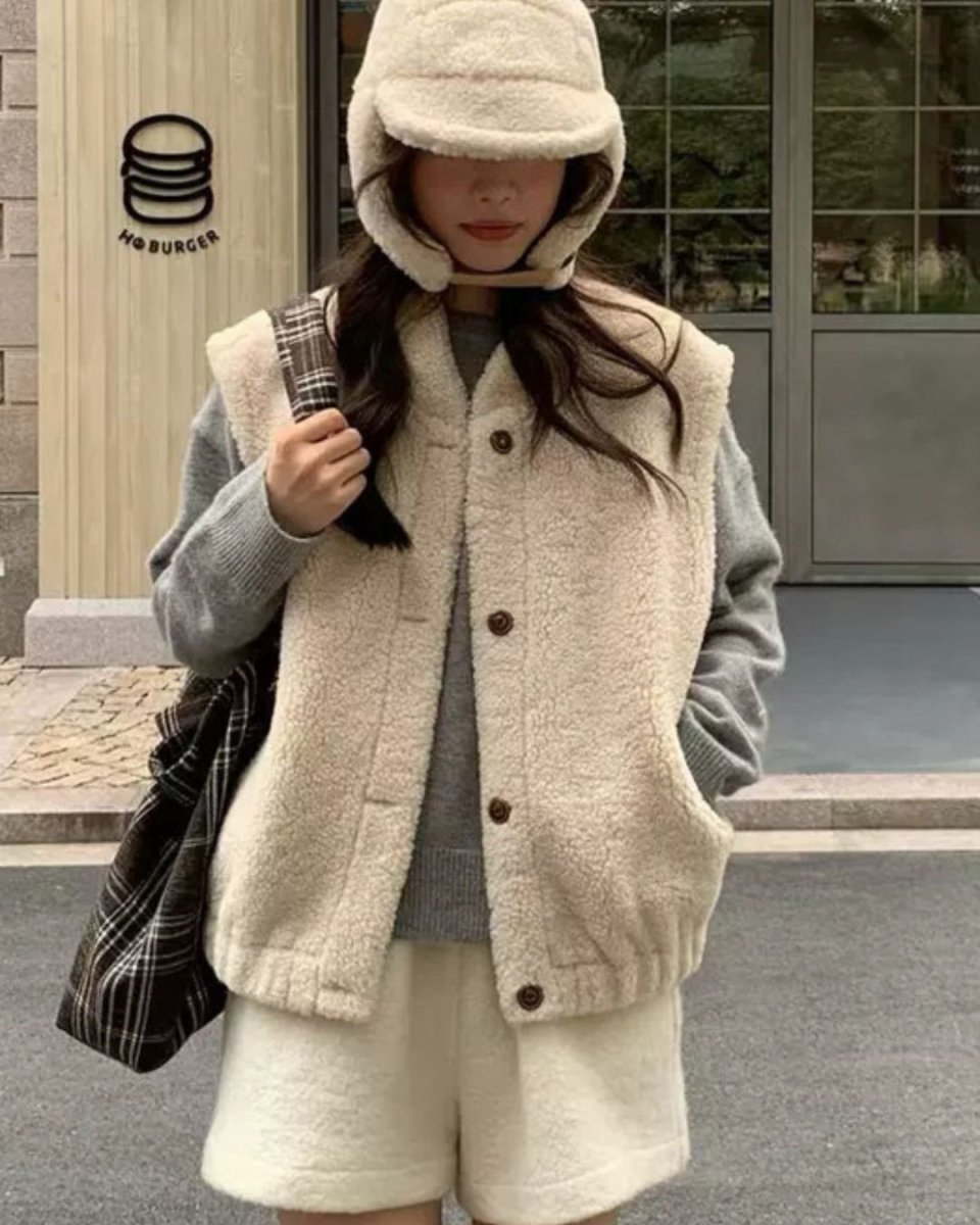 ボアウォームベスト&帽子セット　CH860 - Chamule