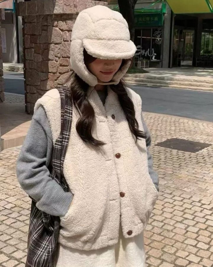 ボアウォームベスト&帽子セット　CH860 - Chamule