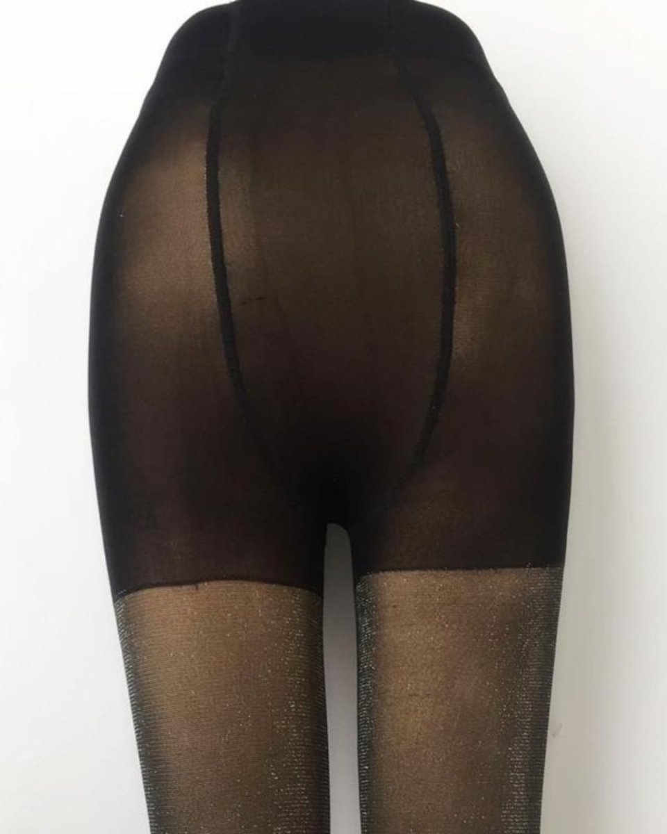 裏地起毛フェイクラメ入りストッキング　CH863 - Chamule