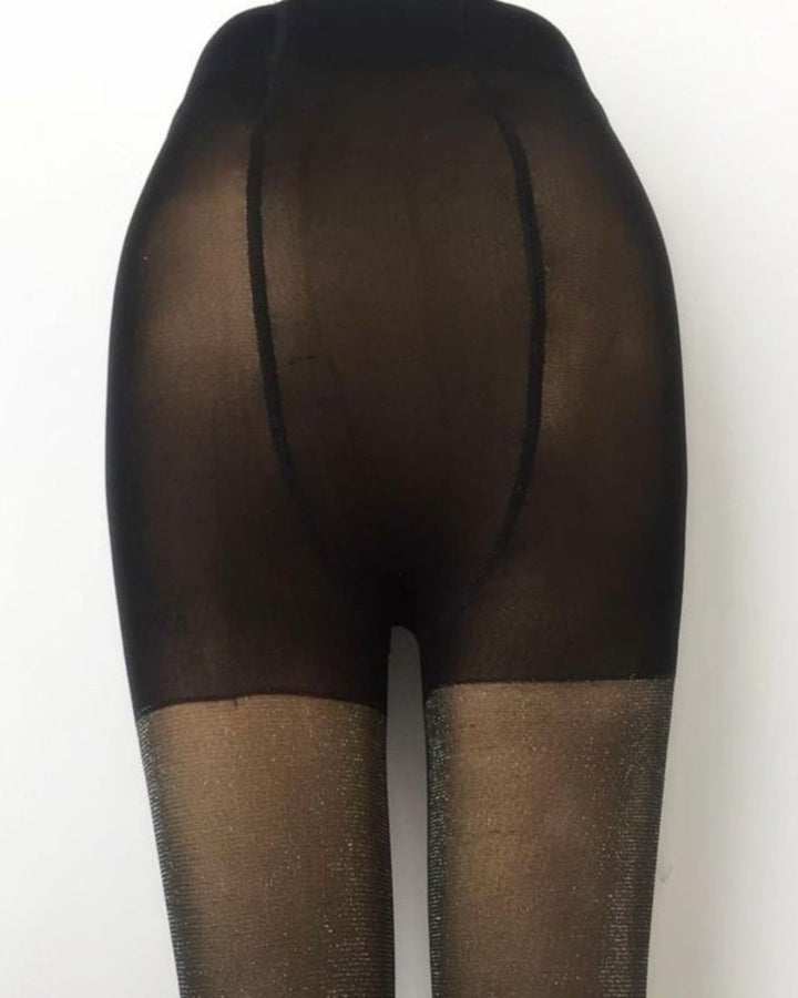 裏地起毛フェイクラメ入りストッキング　CH863 - Chamule