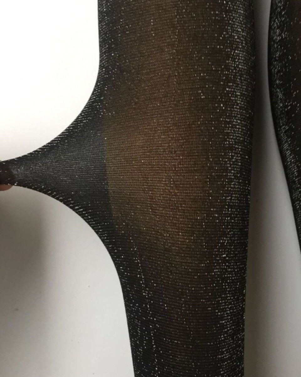 裏地起毛フェイクラメ入りストッキング　CH863 - Chamule