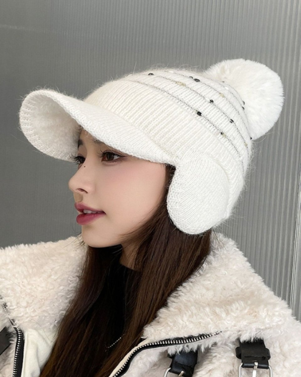 イヤーマフ付きニット帽子　CH864 - Chamule