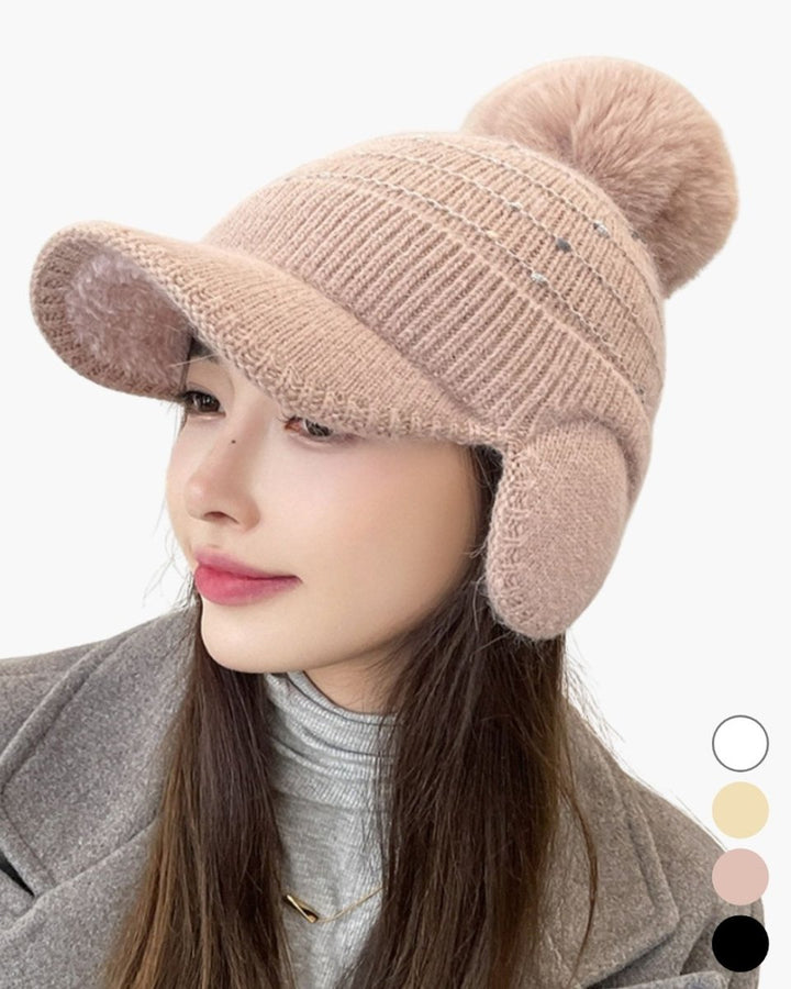 イヤーマフ付きニット帽子　CH864 - Chamule