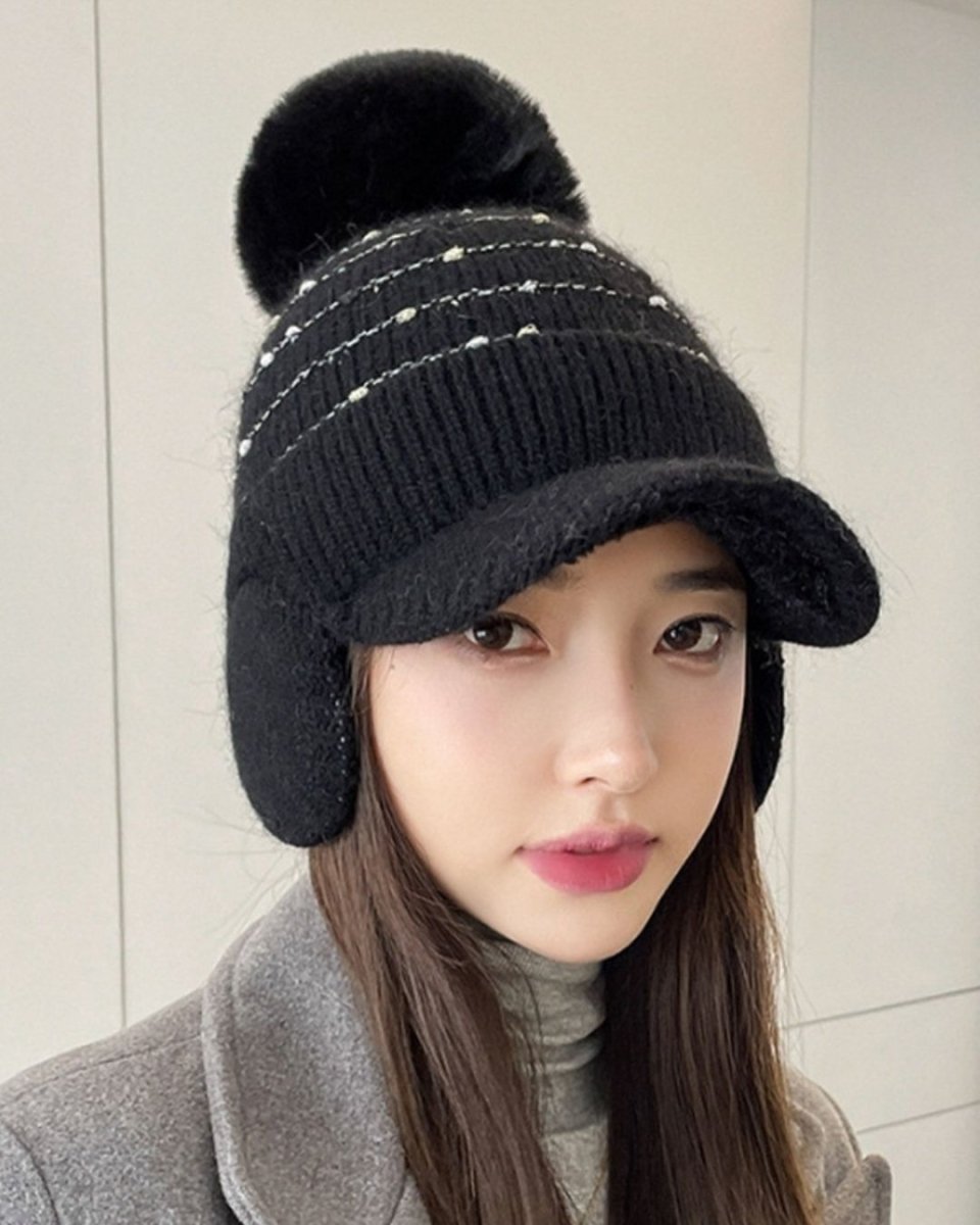 イヤーマフ付きニット帽子　CH864 - Chamule