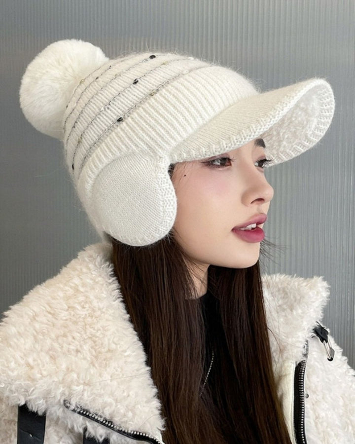 イヤーマフ付きニット帽子　CH864 - Chamule