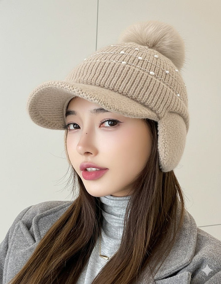 イヤーマフ付きニット帽子　CH864 - Chamule