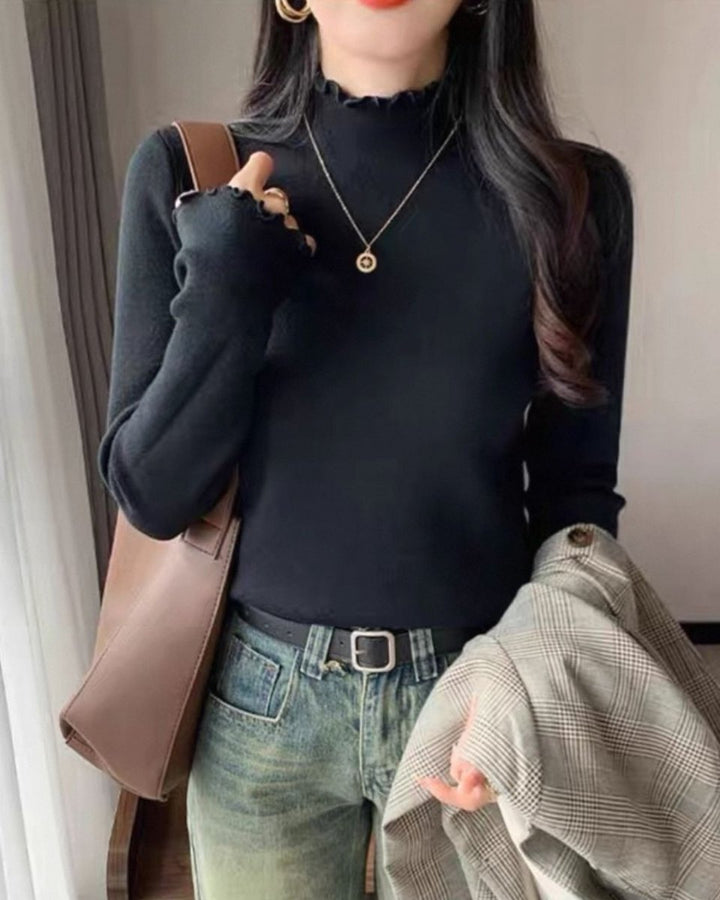 ミンクタッチ裏起毛ハイネックトップス CH876 - Chamule