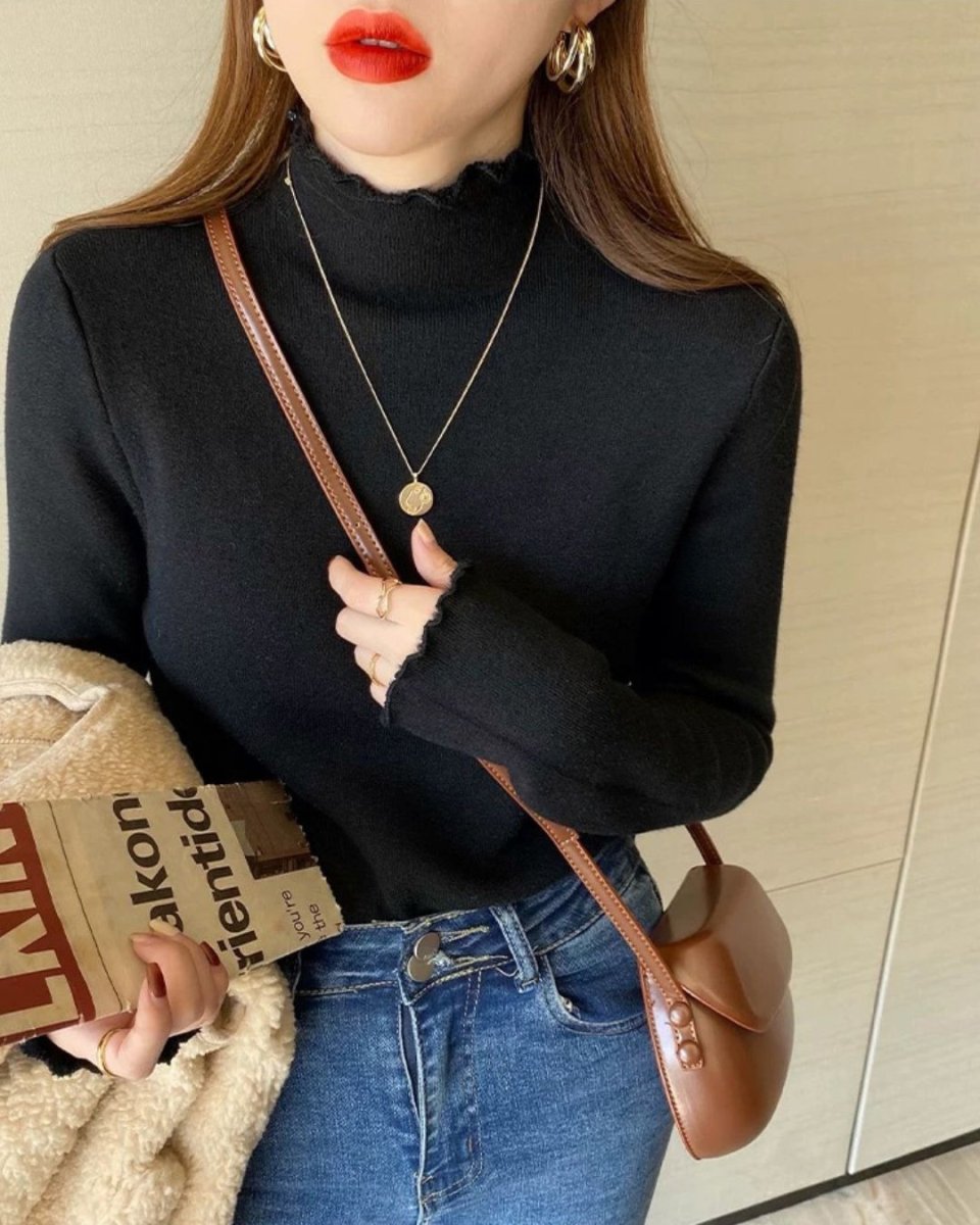 ミンクタッチ裏起毛ハイネックトップス CH876 - Chamule