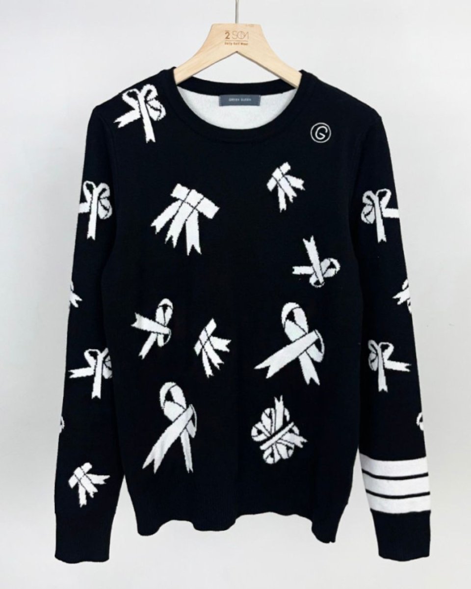 リボン柄ラウンドニット CH881 - Chamule