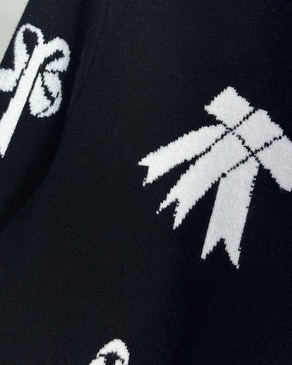 リボン柄ラウンドニット CH881 - Chamule