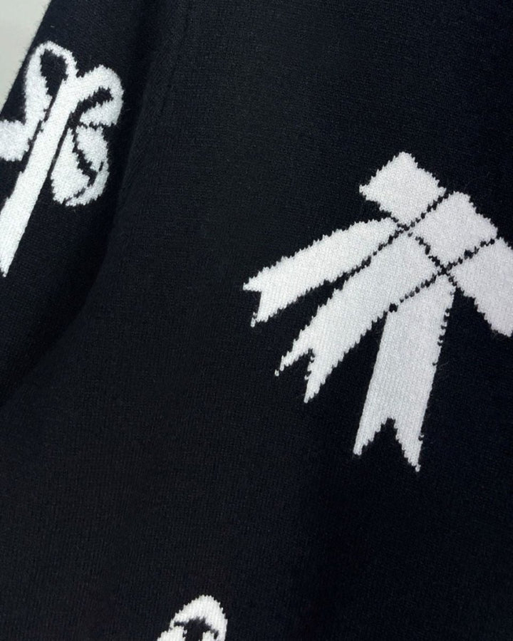 リボン柄ラウンドニット CH881 - Chamule