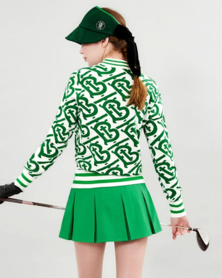 ロゴ総柄ゴルフニットトップス CH883 - Chamule