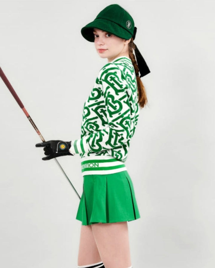 ロゴ総柄ゴルフニットトップス CH883 - Chamule