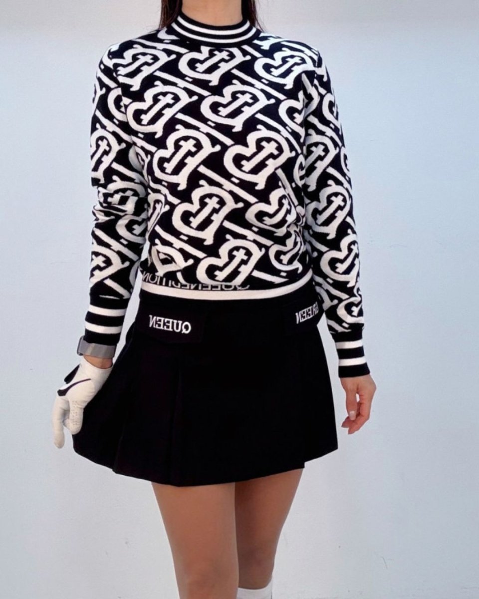 ロゴ総柄ゴルフニットトップス CH883 - Chamule