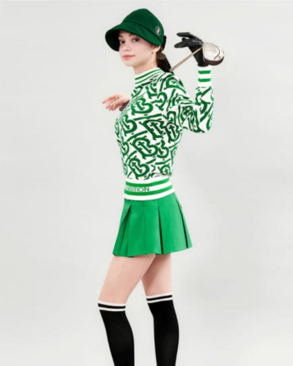 ロゴ総柄ゴルフニットトップス CH883 - Chamule