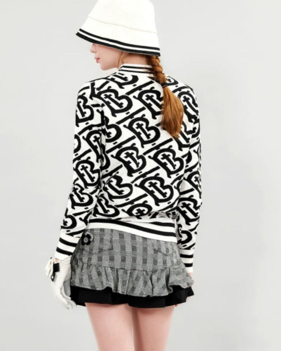 ロゴ総柄ゴルフニットトップス CH883 - Chamule