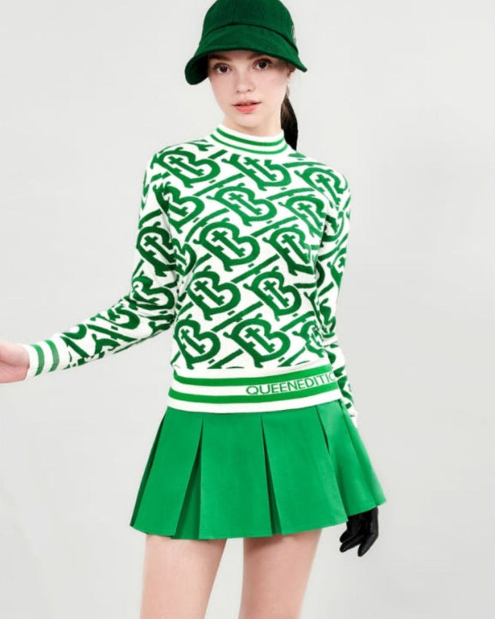 ロゴ総柄ゴルフニットトップス CH883 - Chamule