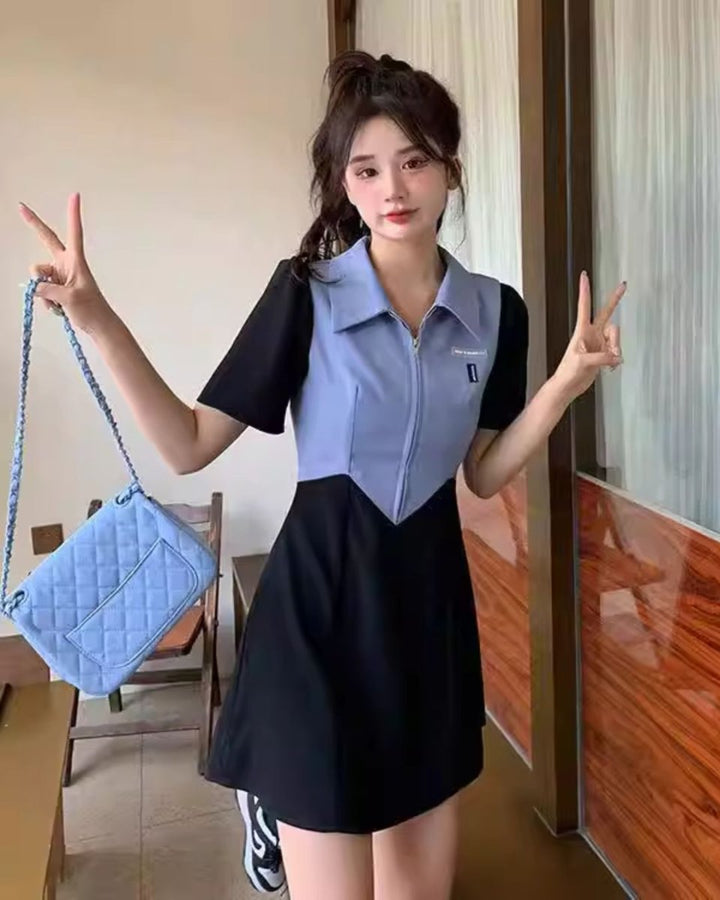 バイカラー ワンピース CH889 - Chamule