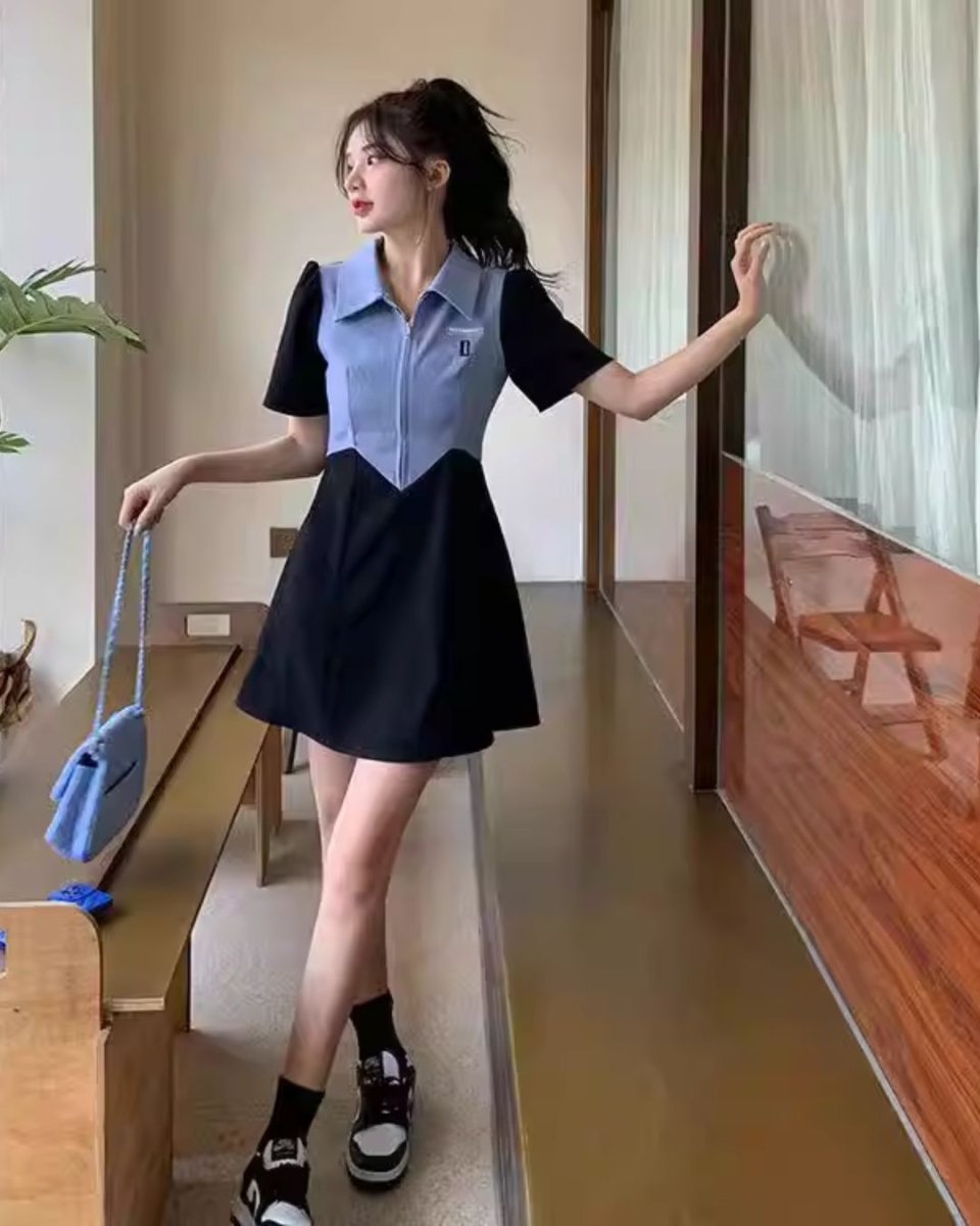 バイカラー ワンピース CH889 - Chamule