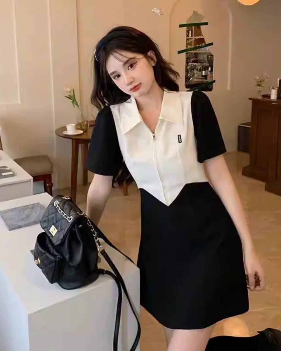 バイカラー ワンピース CH889 - Chamule