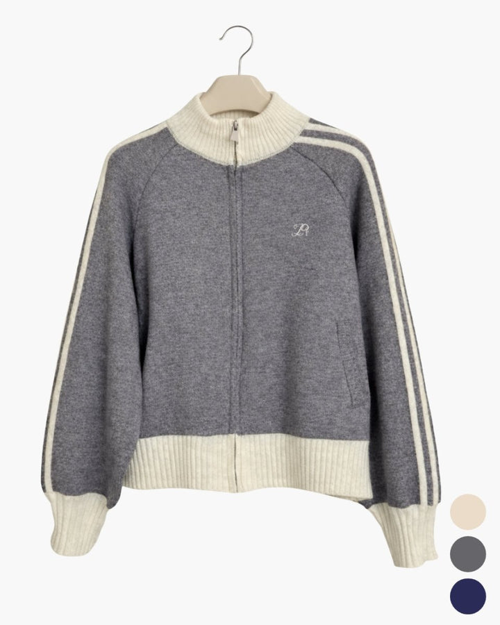 ラインリブジップゴルフニット　CH911 - Chamule