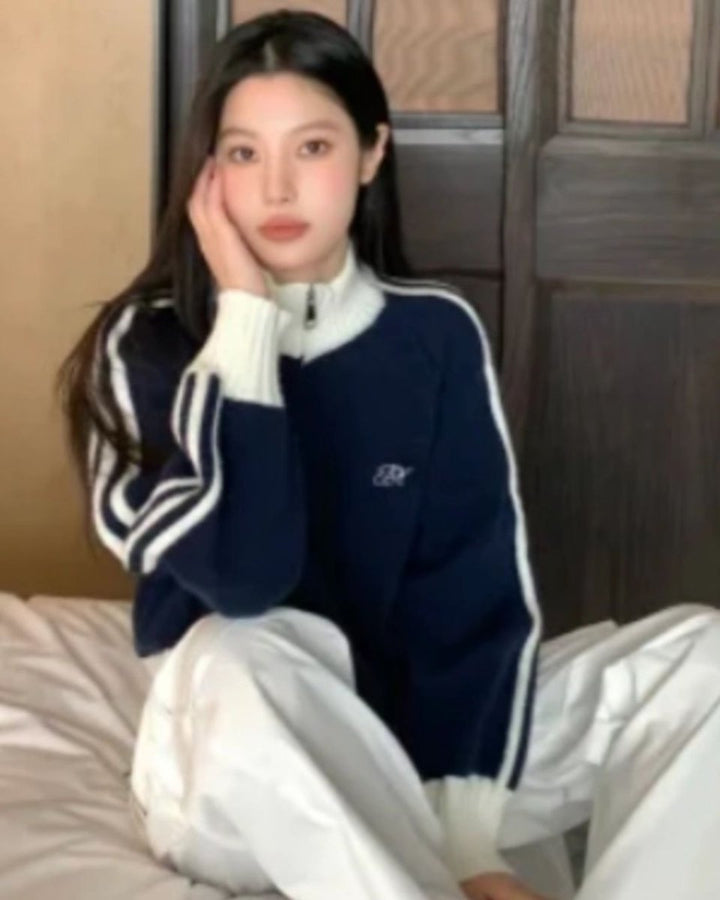 ラインリブジップゴルフニット　CH911 - Chamule