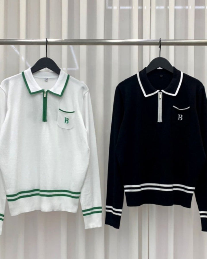 グリーンライン 襟付きハーフジップゴルフトップス CH935 - Chamule