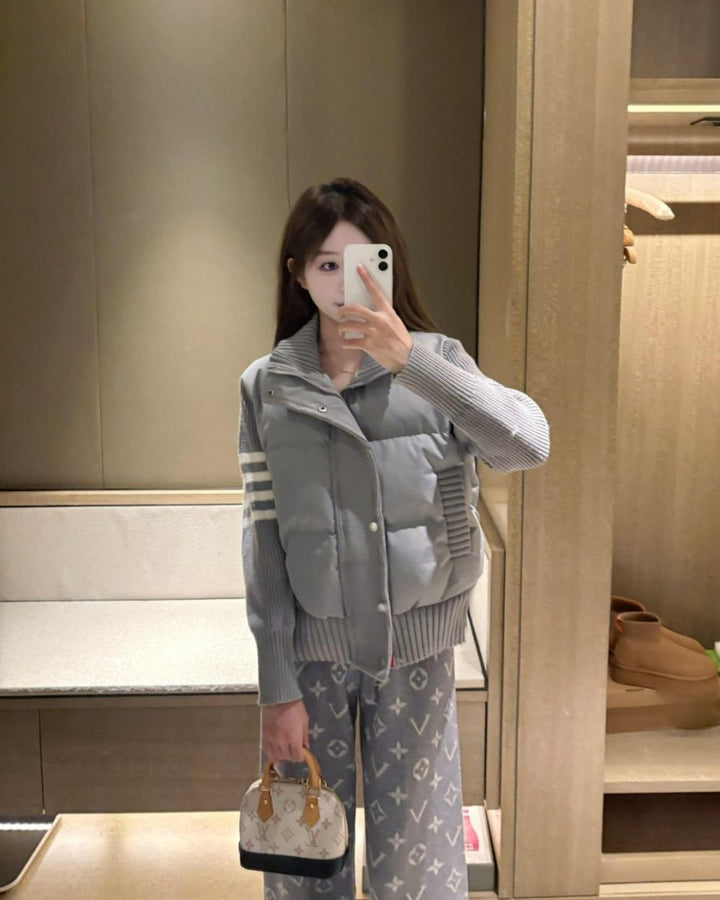 ラインニット切替ゴルフ中綿ブルゾン　CH942 - Chamule