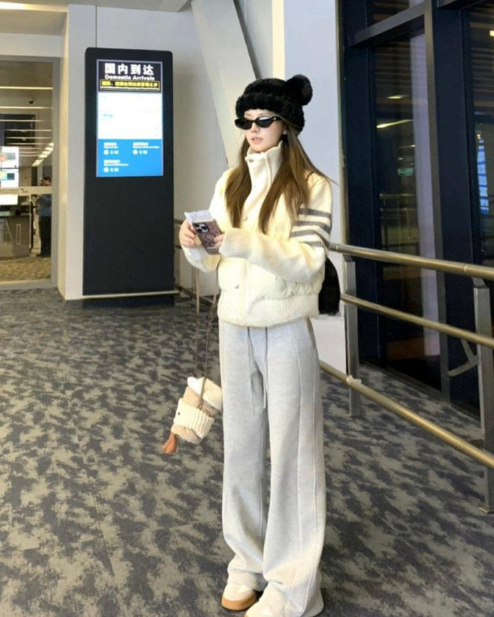 ラインニット切替ゴルフ中綿ブルゾン　CH942 - Chamule